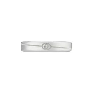 GUCCI Diagonal Interlocking G Ring Unisex Sterling Silver  for sale