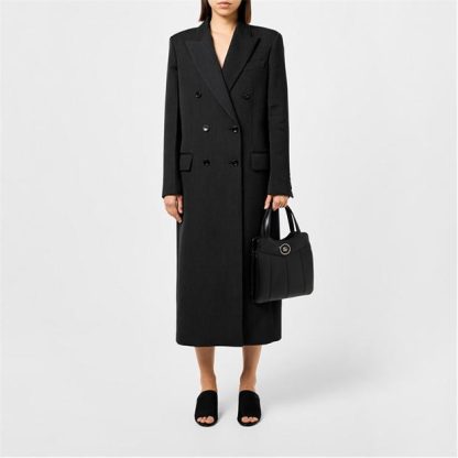 GUCCI Double-Breasted Long Coat Women Medium Grey Mel  for sale