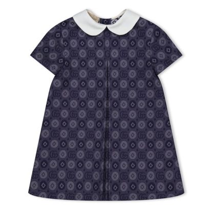 GUCCI Double G Geometric Dress Girls Kids Blue 4266  for sale