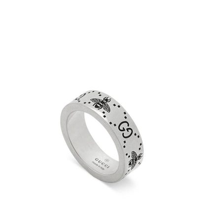 GUCCI Engraved  Gucci Signature  Ring Unisex Sterling Silver  for sale