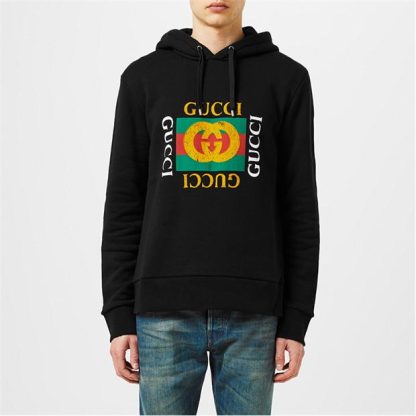 GUCCI Fake Logo Oth Hoodie Men Black 1015  for sale