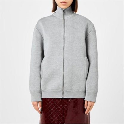 GUCCI Fine Knit Zip Cardigan Women Grey Melange  for sale