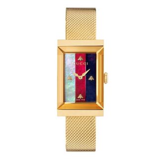 GUCCI G-Frame Quartz Watch Women Gold/Grn  for sale