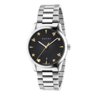 GUCCI G-Timeless 38mm Watch Unisex Steel/Black  for sale