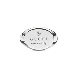 GUCCI GUCCI J Trademark 52 Unisex Signet Rings Silver for sale