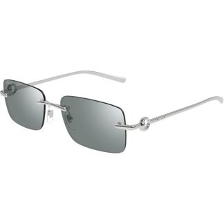 GUCCI GUCCI S GG1703S Sn53 Unisex Rectangle Sunglasses Silver/Green for sale