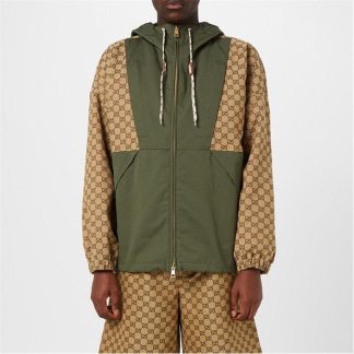 GUCCI Gg Canvas Zip Tracksuit Jacket Men Camel/Eb 2190  for sale