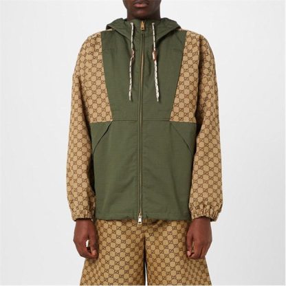 GUCCI Gg Canvas Zip Tracksuit Jacket Men Camel/Eb 2190  for sale