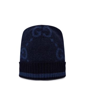 GUCCI Gg Cashmere Hat Unisex Beanies Blue for sale