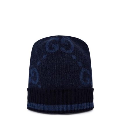 GUCCI Gg Cashmere Hat Unisex Beanies Blue for sale