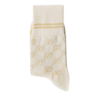 GUCCI Gg Cotton Blend Socks Women Crew Socks Ivory for sale