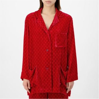 GUCCI Gg Devore Velvet Shirt Women Red  for sale