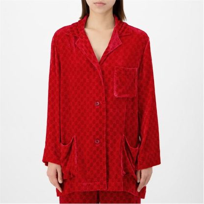 GUCCI Gg Devore Velvet Shirt Women Red  for sale