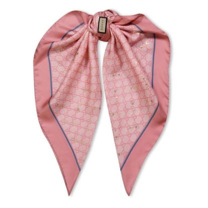 GUCCI Gg Horsebit Scarf Women Silk Scarves Pink/Blue for sale