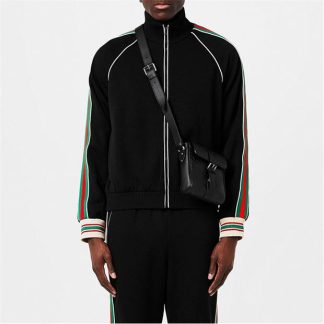 GUCCI Gg Jacquard Jersey Zip Jacket Men Black/Mix  for sale