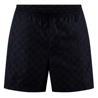 GUCCI Gg Jacquard Nylon Swim Shorts Men Black  for sale