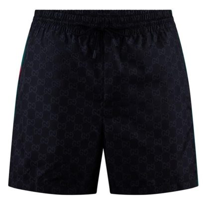 GUCCI Gg Jacquard Nylon Swim Shorts Men Black  for sale