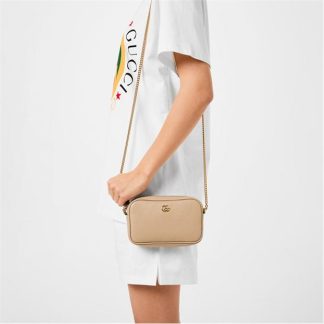 GUCCI Gg Marmont Mini Shoulder Bag Women Mini Bags Oatmeal for sale