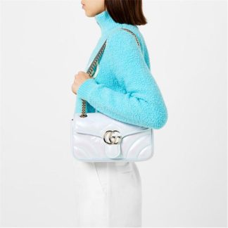 GUCCI Gg Marmont Small Shoulder Bag Women Iride Snow/Blu  for sale