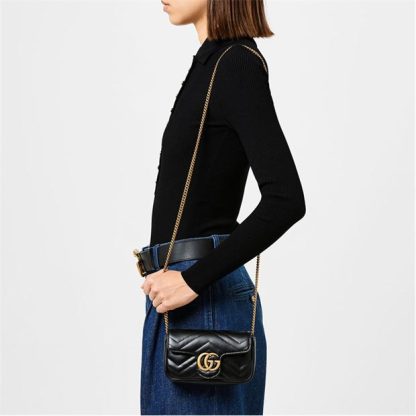 GUCCI Gg Marmont Super Mini Bag Women Mini Bags Black 1000 for sale