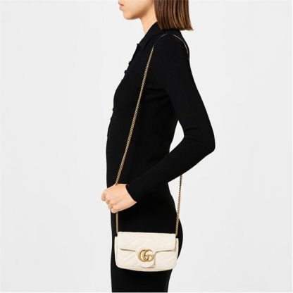 GUCCI Gg Marmont Super Mini Bag Women Mini Bags White 9022 for sale