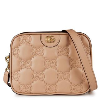 GUCCI Gg Matelasse Leather Bag Women Pink Sand  for sale