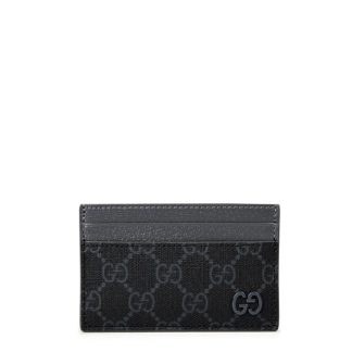 GUCCI Gg Monogram Card Holder Unisex Card Holders Steel/Black for sale