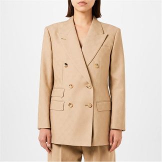 GUCCI Gg Print Double Breasted Blazer Women Camel  for sale