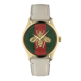 GUCCI Gucci 25h G-Timeless Unisex Analogue Quartz Watches Wht/Gold for sale