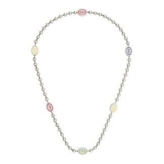 GUCCI Gucci  Boule Chain Necklace. Unisex Silver/Multi  for sale