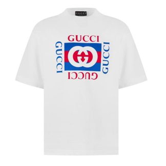 GUCCI Gucci Box Logo Tee Sn44 Men White/Blue  for sale