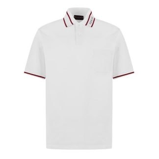 GUCCI Gucci Cllr Logo Polo Sn44 Men Short Sleeve Polos White for sale