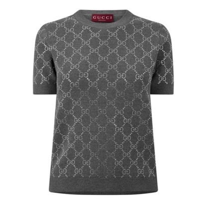 GUCCI Gucci Crew Top Ld43 Women Medium Grey  for sale