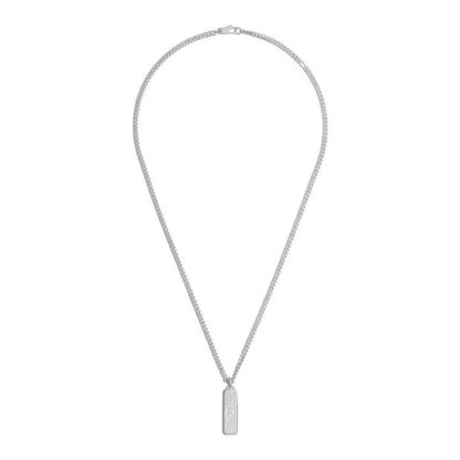 GUCCI Gucci  Diagonal Interlocking G Necklace Unisex Silver  for sale