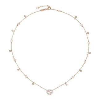 GUCCI Gucci Interlocking Necklace Unisex Pink Gold  for sale