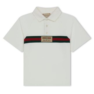 GUCCI Gucci Logo Polo Jn42 Kids Short Sleeve Polos Ivory 9791 for sale