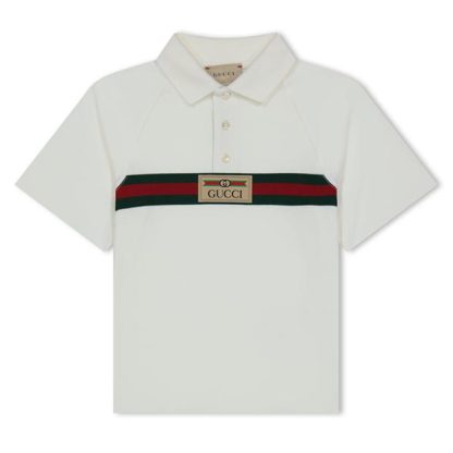 GUCCI Gucci Logo Polo Jn42 Kids Short Sleeve Polos Ivory 9791 for sale