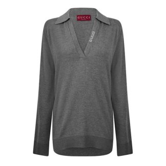 GUCCI Gucci Polo Top Ld43 Women Medium Grey  for sale