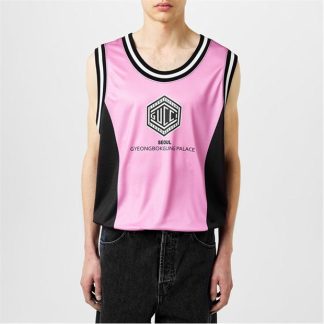 GUCCI Gucci Tank Top Sn42 Men Pink/Black  for sale