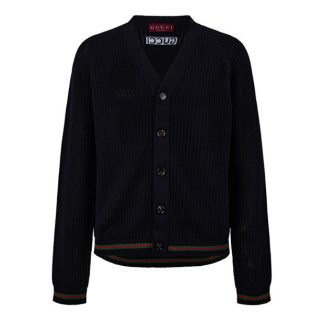 GUCCI Gucci Web Hem Cardi Sn44 Men Navy  for sale