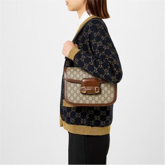 GUCCI Horsebit 1955 Shoulder Bag Women Beige  for sale