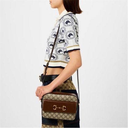 GUCCI Horsebit 1955 Small Shoulder Bag Women Brown  for sale