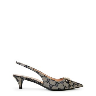 GUCCI Horsebit Sling Pumps Women Beige Blue  for sale