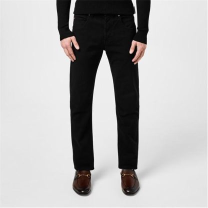 GUCCI Horsebit Straight Jeans Men Tapered Jeans Black for sale