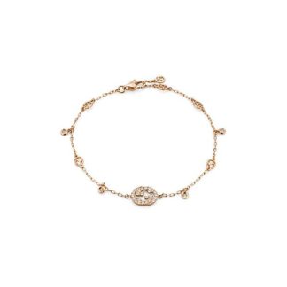 GUCCI Interlocking Diamond Bracelet Unisex Pink Gold  for sale