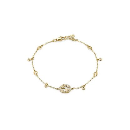 GUCCI Interlocking Diamond Bracelet Unisex Yellow Gold  for sale