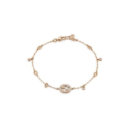 GUCCI Interlocking Diamond Bracelet Women Gold  for sale