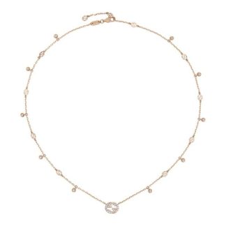 GUCCI Interlocking Diamond Necklace Women Gold  for sale