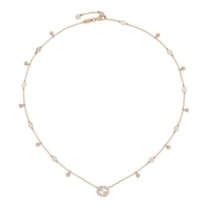 GUCCI Interlocking Diamond Necklace Women Gold  for sale