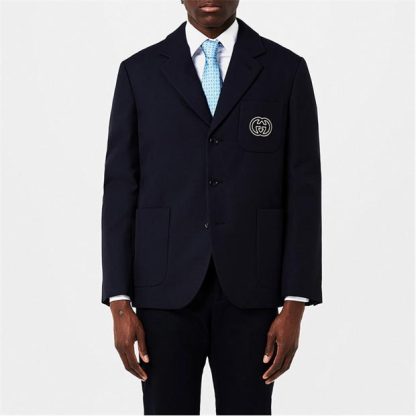 GUCCI Interlocking G Blazer Men Dark Navy  for sale